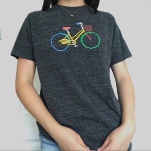 Black Tee with Rainbow Bike Graphic from Google